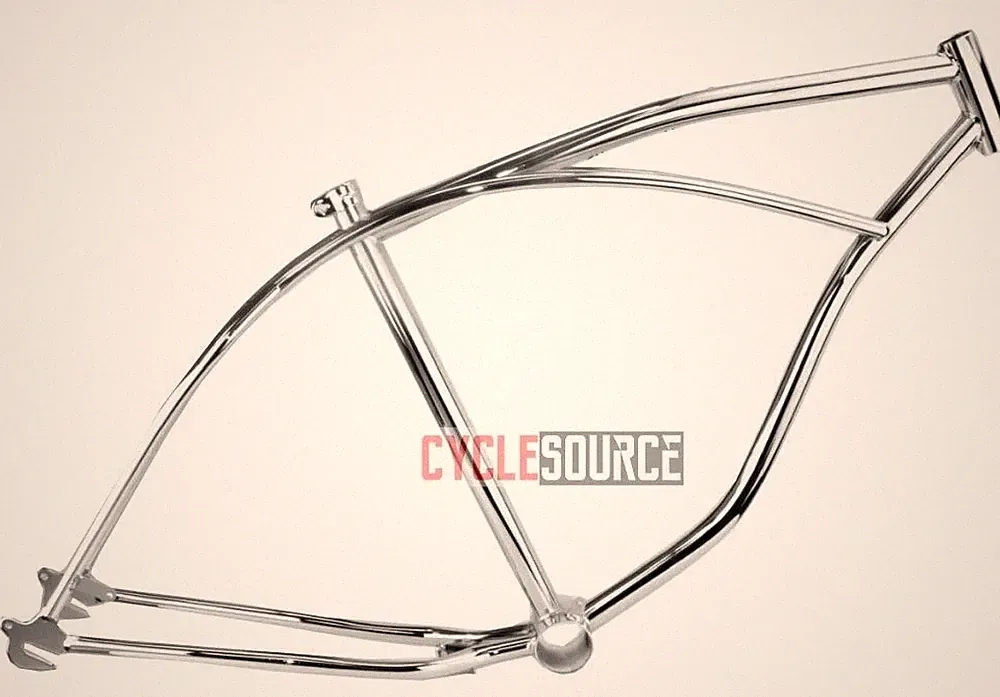 26" Lowrider All Chrome Bike Bicycle Frame Beach Cruiser Chopper