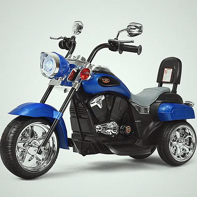6V Kids Ride On Chopper Motorcycle 3 Wheel Trike with Headlight and Horn Blue
