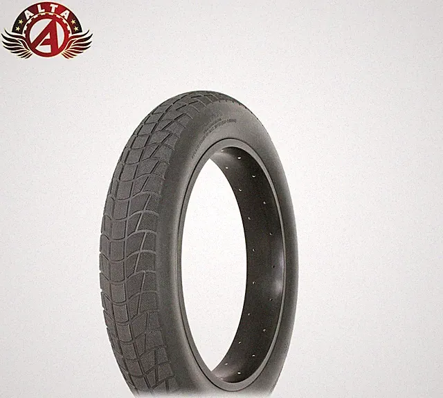 ALTA BICYCLE WIRE BEAD FAT CHOPPER TIRE 20 x 4.00 BLACK SEMI-SLICK TREAD.