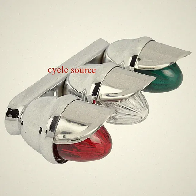 BICYCLE TRIPLE MINI BEE LIGHT W/ VISOR WIRED RED/WHITE/GREEN LOWRIDER CRUISER