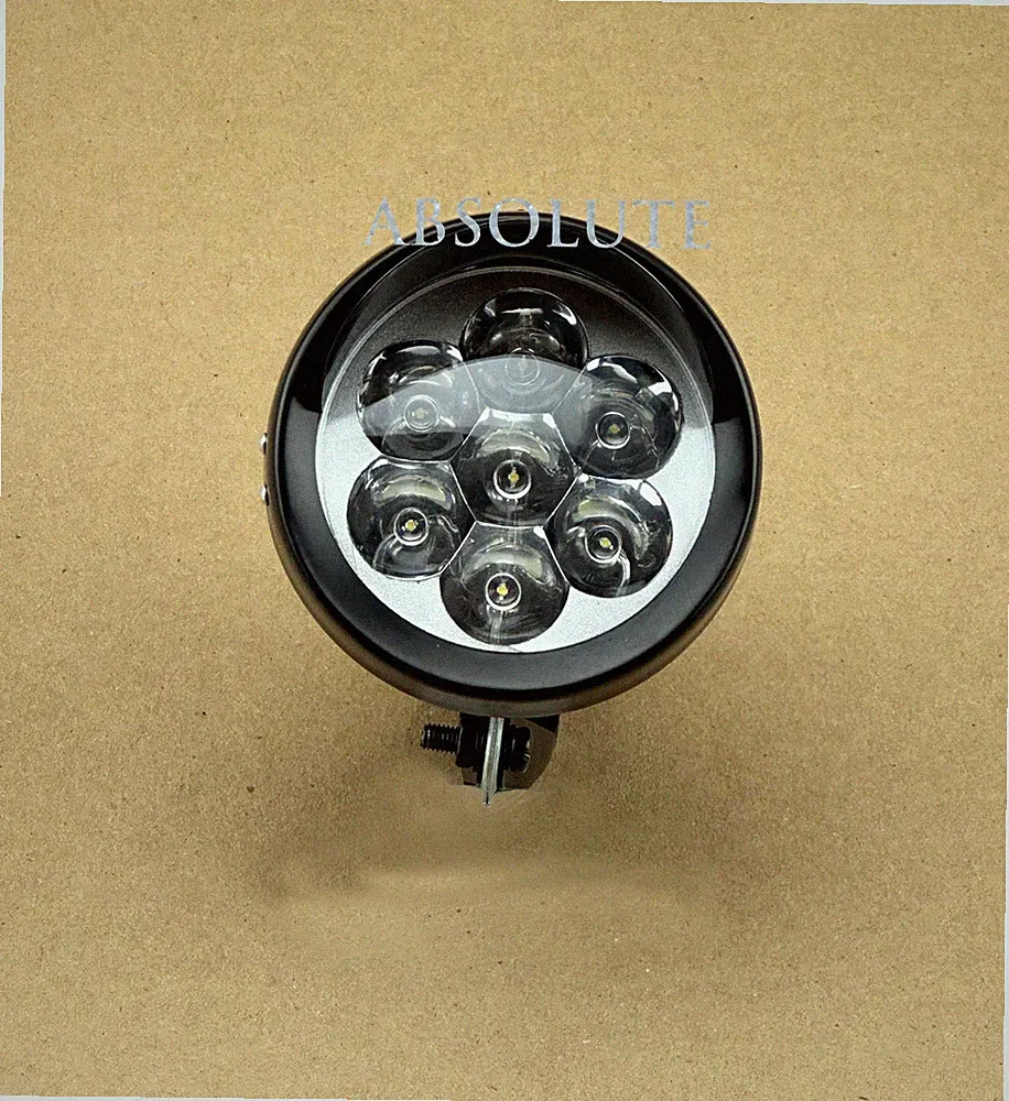 BLACK BICYCLE BULLET HEAD LIGHT 7- LED W/VISOR CRUISER LOWRIDER CHOPPER BIKES.