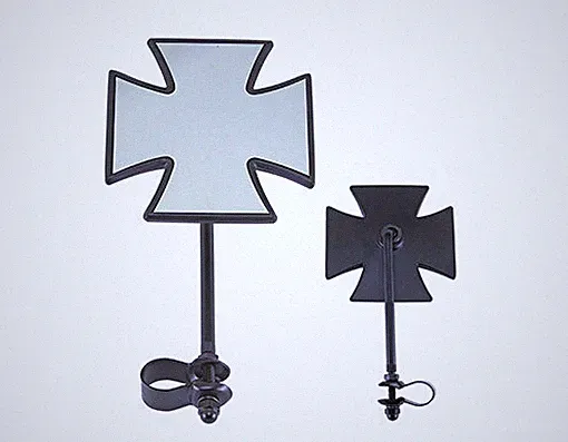 Black Bicycle Mirror Metal Iron Cross Lowrider Cruiser BMX MTB Chopper E-Bikes