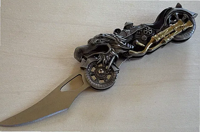 Dragon Fantasy Motorcycle Chopper Folding Pocket Knife Gift Xmas Holiday