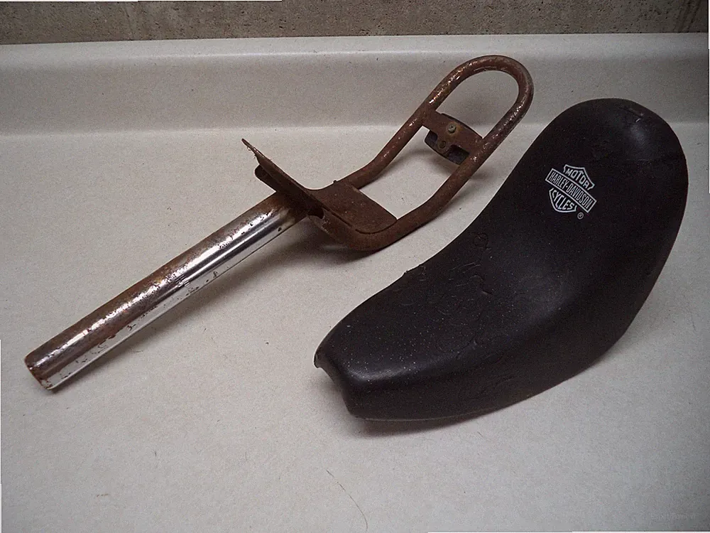 Harley Davidson Chopper Bicycle Seat Sissybar & Post for a 20" kids bike