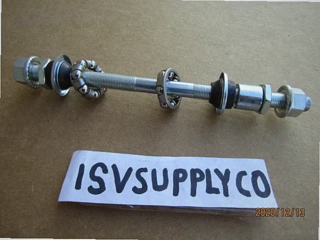 NEW BICYCLE FRONT OR REAR AXLE W/ BEARINGS FOR MTB, CRUISER, LOWRIDER, CHOPPER