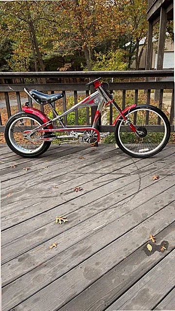 SCHWINN OCC 24"/20" ADULT SIZE VINTAGE CHOPPER BICYCLE CHROME With RED
