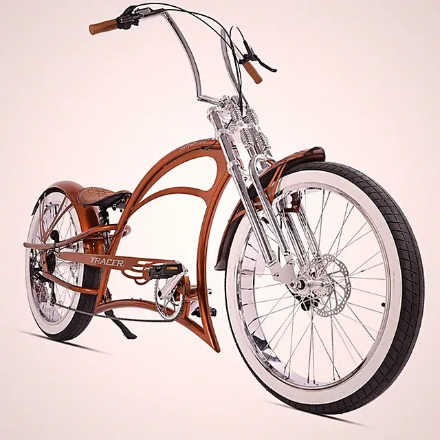 SCORPION GTS 26" Fat Tires 7 Speed Oversized Steel F&R Disc Brakes Chopper Bike